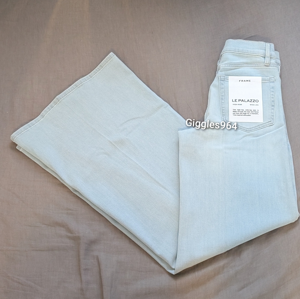 FRAME Le Palazzo Wide Leg Pants Jean Clarity